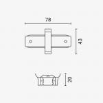 Verbinder für 1 Ph. Stromschiene Schwarz LINE