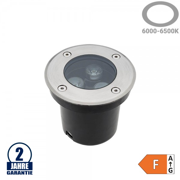 3W LED Bodenleuchte für Außenmontage 230V IP65 Kaltweiß 3W LED Bodenleuchte für Außenmontage 230V IP65 Kaltweiß