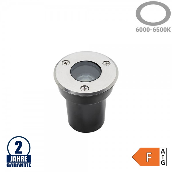1W LED Bodenleuchte für Außenmontage 230V IP65 Kaltweiß 1W LED Bodenleuchte für Außenmontage 230V IP65 Kaltweiß