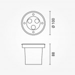 3W LED Bodenleuchte für Außenmontage 230V IP65 Warmweiß 3W LED Bodenleuchte für Außenmontage 230V IP65 Warmweiß