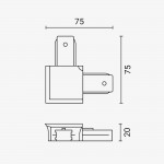 Verbinder für 1 Ph. Stromschiene Schwarz L-FORM Verbinder für 1 Ph. Stromschiene Schwarz L-FORM