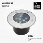 7W LED Bodenleuchte für Außenmontage 230V IP65 Warmweiß 7W LED Bodenleuchte für Außenmontage 230V IP65 Warmweiß