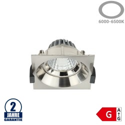 8W LED COB Einbauleuchte Quadratisch Schwenkbar Kaltweiß Inox