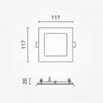 6W LED Mini Panel Quadratisch Kaltweiß 6W LED Mini Panel Quadratisch Kaltweiß