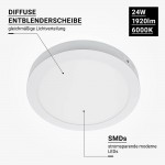 24W LED Aufbau Mini Panel Rund Kaltweiß 24W LED Aufbau Mini Panel Rund Kaltweiß