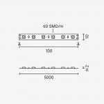 60SMD/m 14,4W/m 24V LED Streifen 5050 Kaltweiß 1m 60SMD/m 14,4W/m 24V LED Streifen 5050 Kaltweiß 1m