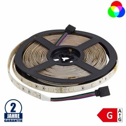 30SMD/m 7,2W/m 12V LED Streifen 5050 RGB Spritzwassergeschützt 1m