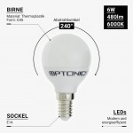 6W LED E14 G45 Birne Kunststoff Kaltweiß 6W LED E14 G45 Birne Kunststoff Kaltweiß