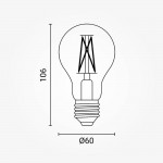 5W LED FILAMENT E27 A60 Birne Glas Warmweiß 5W LED FILAMENT E27 A60 Birne Glas Warmweiß