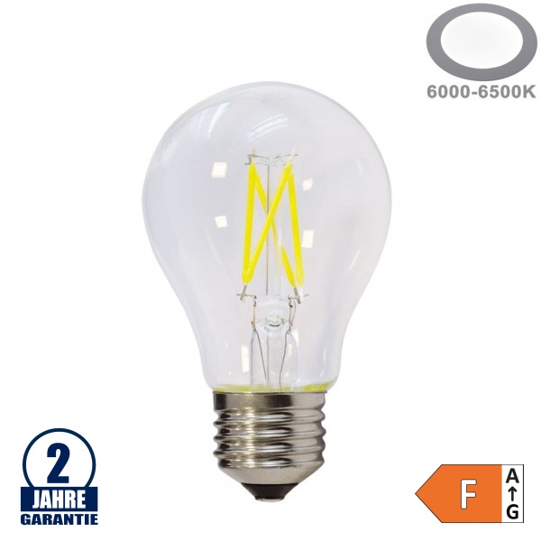 4W LED FILAMENT E27 A60 Birne Glas Kaltweiß 4W LED FILAMENT E27 A60 Birne Glas Kaltweiß