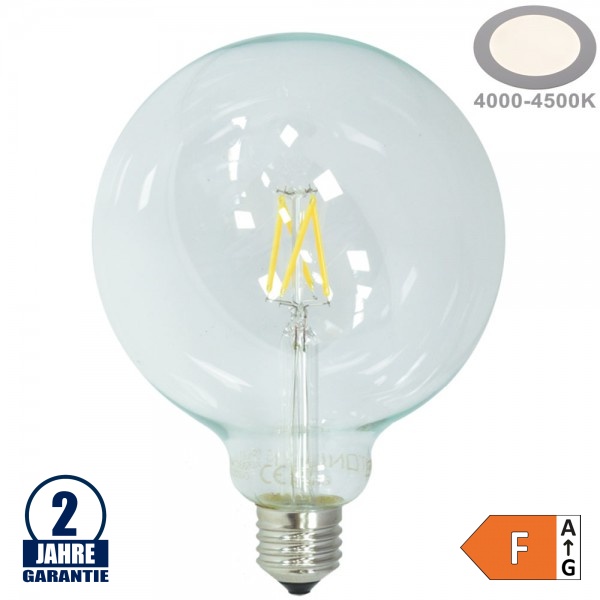 4W LED FILAMENT E27 G125 Birne Glas Neutralweiß 4W LED FILAMENT E27 G125 Birne Glas Neutralweiß