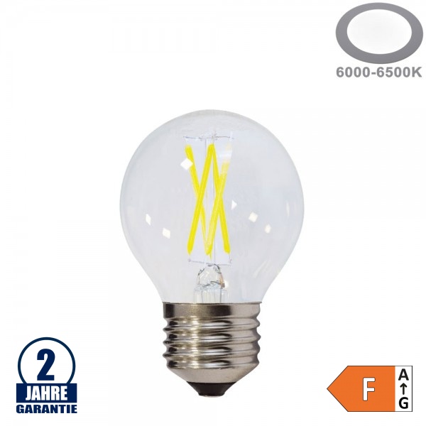 4W LED FILAMENT E27 G45 Birne Glas Kaltweiß 4W LED FILAMENT E27 G45 Birne Glas Kaltweiß