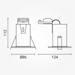 Einbaurahmen für LED GU10 Rund Fixiert Chrom IP20 Einbaurahmen für LED GU10 Rund Fixiert Chrom IP20