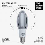 50W LED E40 Kolbenlampe Kunststoff Kaltweiß 50W LED E40 Kolbenlampe Kunststoff Kaltweiß