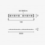 60SMD/m 16W/m 24V Professional Led Streifen RGBW 1m