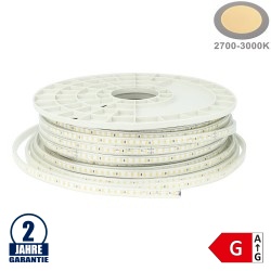 120SMD/m 10W 230V LED Streifen 5730 Wassergeschützt Warmweiß IP44 1m