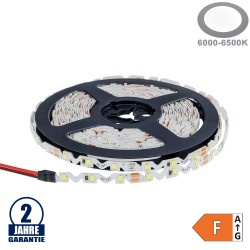 60SMD/m 7,2W/m 12V LED S-Streifen 2835 Kaltweiß Spritzwassergeschützt 1m