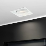 Einbaurahmen für LED AR111 eckig 185x185mm Schwenkbar 1 Fach Weiß