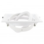 Einbaurahmen für LED AR111 eckig 185x185mm Schwenkbar 1 Fach Weiß