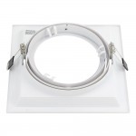 Einbaurahmen für LED AR111 eckig 185x185mm Schwenkbar 1 Fach Weiß