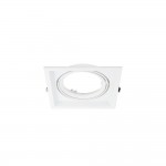 Einbaurahmen für LED AR111 eckig 185x185mm Schwenkbar 1 Fach Weiß