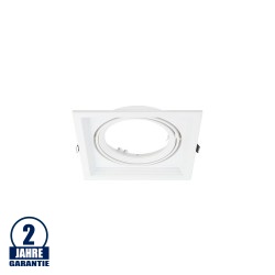 Einbaurahmen für LED AR111 eckig 185x185mm Schwenkbar 1 Fach Weiß