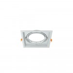 Einbaurahmen für LED AR111 Rechteckig 185x185mm Schwenkbar 1 Spot Silber 2er Packung