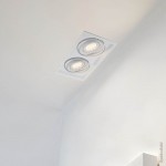 Einbaurahmen für LED AR111 eckig 335x185mm Schwenkbar 2 Fach Weiß