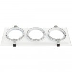 Einbaurahmen für LED AR111 Rechteckig 485x185mm Schwenkbar 3 Spots Weiß 2er Packung
