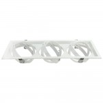 Einbaurahmen für LED AR111 Rechteckig 485x185mm Schwenkbar 3 Spots Weiß 2er Packung