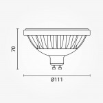 9W LED GU10/AR111 Spot 120° Warmweiß