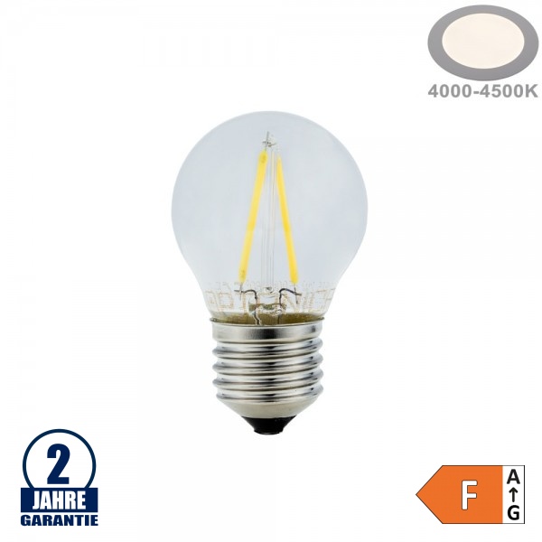 2W LED FILAMENT E27 G45 Birne Glas Neutralweiß 2W LED FILAMENT E27 G45 Birne Glas Neutralweiß