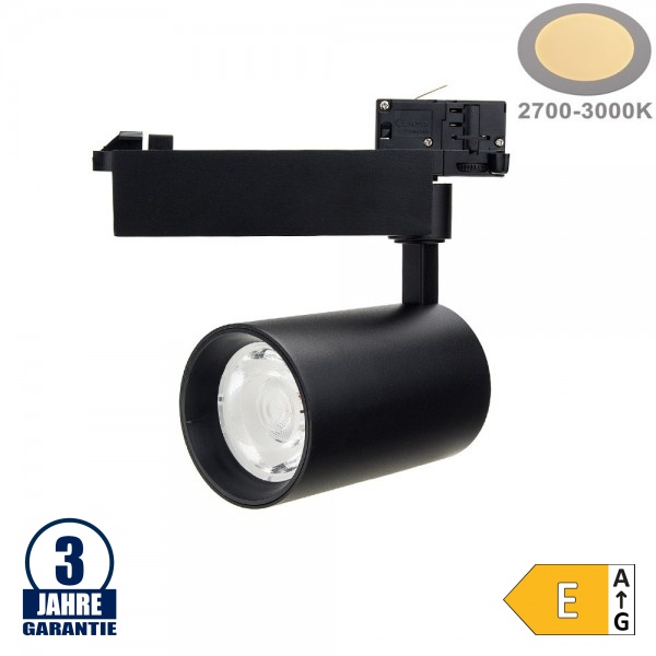 25W LED COB 3Ph. Schienenstrahler Professional Warmweiß Schwarz 25W LED COB 3Ph. Schienenstrahler Professional Warmweiß Schwarz