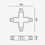 Kreuz-Verbinder für 3Ph. Stromschiene Professional Weiß Kreuz-Verbinder für 3Ph. Stromschiene Professional Weiß
