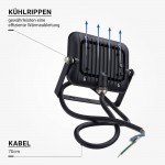 10W LED SMD Fluter Professional mit 70cm Kabel Schwarz Kaltweiß 10W LED SMD Fluter Professional mit 70cm Kabel Schwarz Kaltweiß