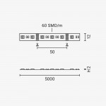 60SMD/m 16W/m 12V Professional Led Streifen RGBW 1m