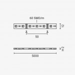 60SMD/m 16W/m 12V Professional Led Streifen RGBW Spritzwassergeschützt 1m