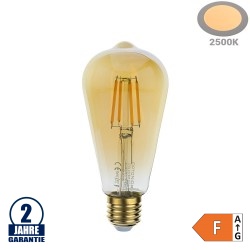 4W LED Vintage E27 ST64 Birne Gold Glas Warmweiß 2500K