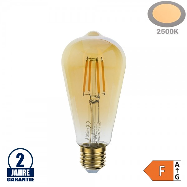 4W LED Vintage E27 ST64 Birne Gold Glas Warmweiß 2500K 4W LED Vintage E27 ST64 Birne Gold Glas Warmweiß 2500K