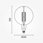 8W LED Vintage E27 G200 Birne Gold Glas Warmweiß 1800K 8W LED Vintage E27 G200 Birne Gold Glas Warmweiß 1800K