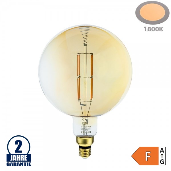 8W LED Vintage E27 G200 Birne Gold Glas Warmweiß 1800K 8W LED Vintage E27 G200 Birne Gold Glas Warmweiß 1800K