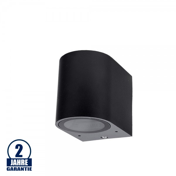 Wandleuchte mit GU10 Fassung 1-fach Zylinder Schwarz IP54 Wandleuchte mit GU10 Fassung 1-fach Zylinder Schwarz IP54