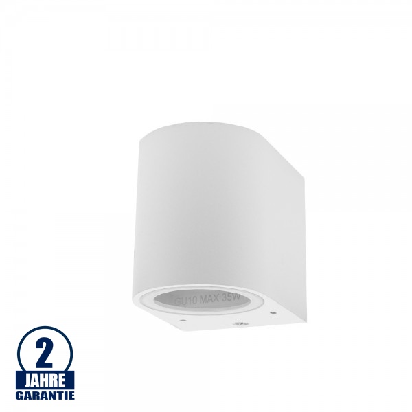 Wandleuchte mit GU10 Fassung 1-fach Zylinder Weiß IP54 Wandleuchte mit GU10 Fassung 1-fach Zylinder Weiß IP54