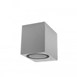 Wandleuchte mit GU10 Fassung 1-fach Quader Silber IP54 Wandleuchte mit GU10 Fassung 1-fach Quader Silber IP54