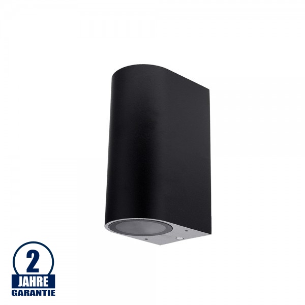 Wandleuchte mit GU10 Fassung 2-fach Zylinder Schwarz IP54 Wandleuchte mit GU10 Fassung 2-fach Zylinder Schwarz IP54