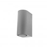 Wandleuchte mit GU10 Fassung 2-fach Zylinder Silber IP44