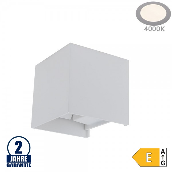 12W LED Wandleuchte Würfel Up and Down Weiß IP54 Neutralweiß 12W LED Wandleuchte Würfel Up and Down Weiß IP54 Neutralweiß