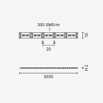 300SMD/m 24W/m 24V Professional LED Streifen 2216 Warmweiß 1m 300SMD/m 24W/m 24V Professional LED Streifen 2216 Warmweiß 1m