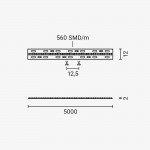 560SMD/m 32W/m 24V Professional LED Streifen 2110 Warmweiß 1m