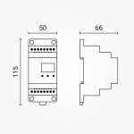 LED Phasenan- u. Abschnittdimmer für Hutschienen Funk- u. Tastersteuerung - 100-240 V AC max. 2A